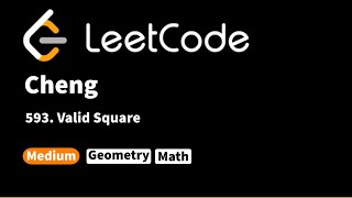 YouTube video 'LeetCode 593. Valid Square'