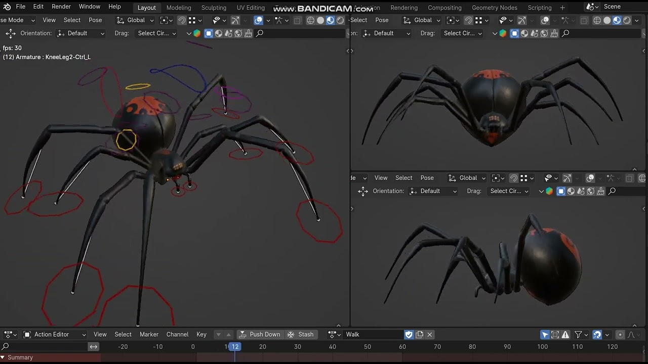 Ara&ntilde;a Viuda Negra Modelo 3D