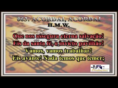 Harpa Cristã - 063   Acordai, Acordai Karaoke/playback