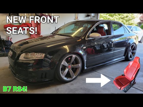 B9 S4 RED FRONT SEATS INSTALL in my 2007 Audi B7 RS4!