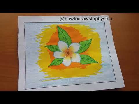 How to draw and Plumeria flower //floral drawing...