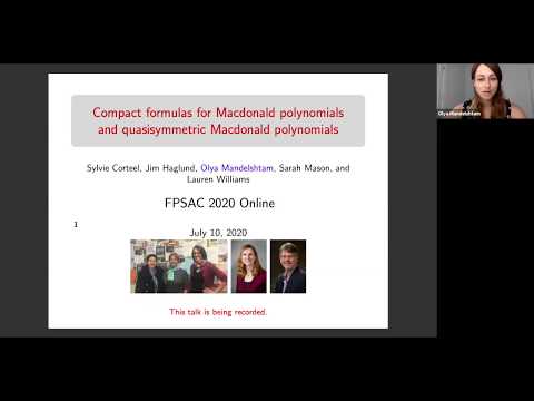 Compact formulas for Macdonald polynomials | Olya Mandelshtam | July 10, 2020