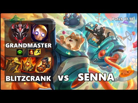 GRANDMASTER Support Gameplay - BLITZCRANK vs SENNA Patch 11.18