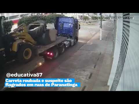 Câmeras flagram momento em que carreta roubada trafega em avenidas de Paranatinga