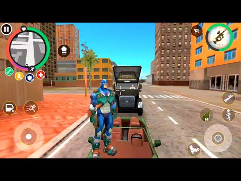 Rope hero new green robot car with army base | Rope hero vice town new game | Games on