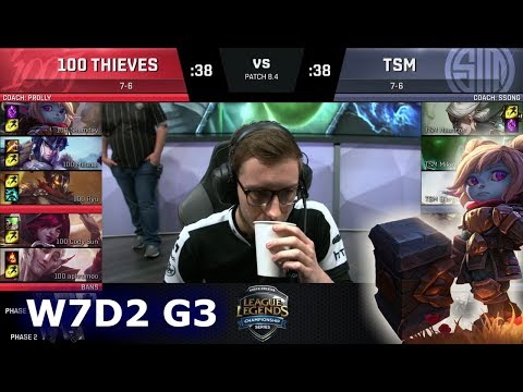 100 Thieves vs TSM | Week 7 Day 2 of S8 NA LCS Spring 2018 | 100 vs TSM W7D2 G3