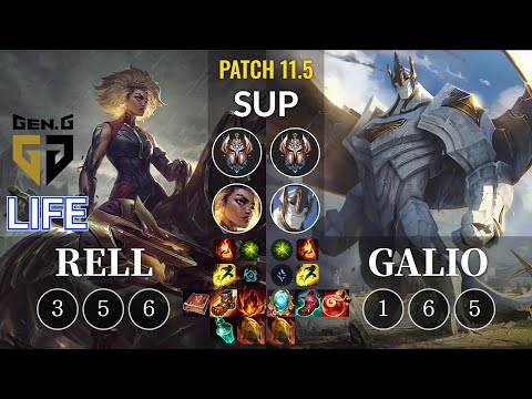 GEN Life Rell vs Galio Sup - KR Patch 11.5