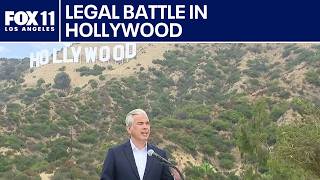 California AG Rob Bonta announcing the multi-state lawsuit against the Paramount-Warner Bros merger at a press conference