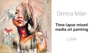 Download lagu How to Paint a Portrait in Mixed Media | DIMITRA MILAN - Time Lapse mp3