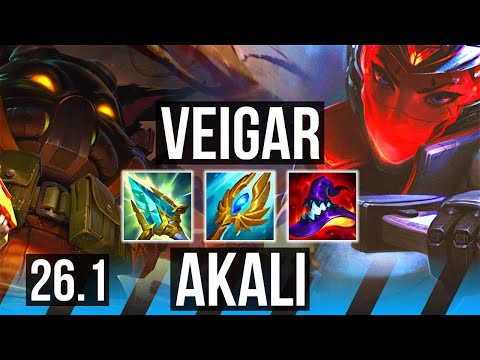 VEIGAR vs AKALI (MID) | Good KDA: 11/1/9 | EUW Master | 26.1