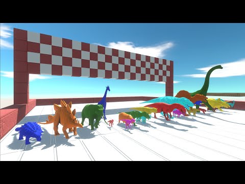 Neon Dinosaurs & Mammals Speed Race Marathon - Animal Revolt Battle Simulator