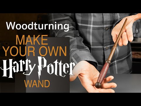 Harry Potter style wand. Woodturning project for Harry Potter fan art lovers