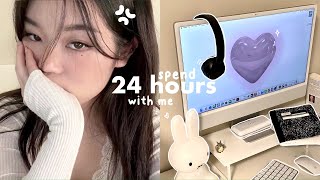 24-Hour STUDENT VLOG🩹: Aesthetic iMac Unboxing, Pulling an all nighter, friend's bday etc