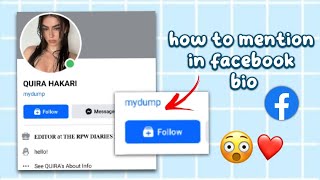 how to mention in facebook bio