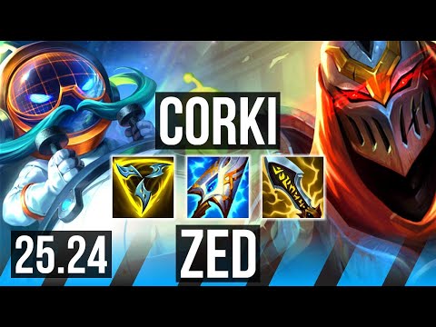 CORKI vs ZED (MID) | Good KDA: 14/2/11 | NA Master | 25.24