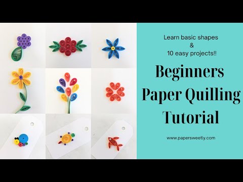 Paper Quilling DIY Kit video tutorial!! Basic shapes of Quilling & 10 easy paper quilling projects!!