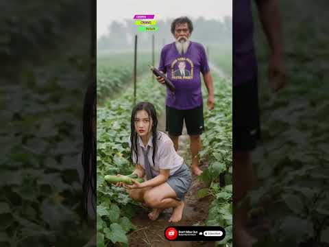 She took the vegetables without permission! heavy rain in village life #rainyday #fyp #heavyrain