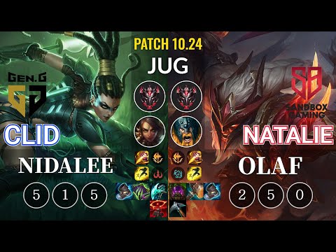 GEN Clid Nidalee vs SB Natalie Olaf Jungle - KR Patch 10.24