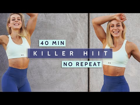 40 MIN FULL BODY CARDIO - Killer HIIT | No Repeat | High Impact + Modifications | Super Sweat | Burn