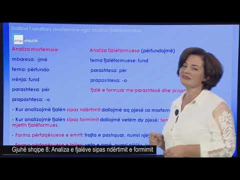 Gjuhë shqipe 8 - Analiza e fjalëve sipas ndërtimit e formimit