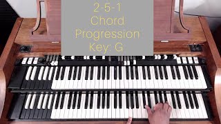 Key of G | 2-5-1 Chord Progressions | Hammond Organ