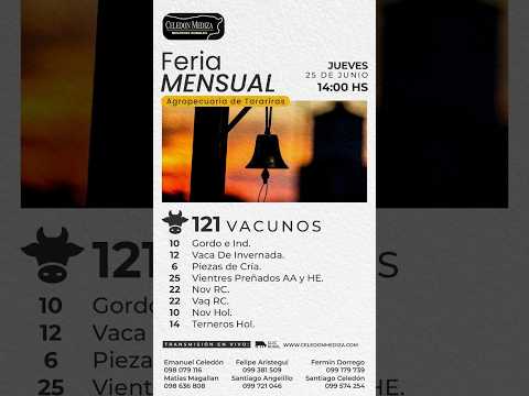 25/6/2026 Asociación Agropecuaria de Tarariras -Colonia-Celedón Mediza Negocios Rurales | Clic Rural
