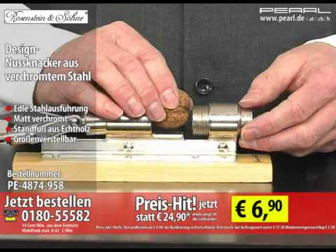 Rosenstein & Söhne Design-Nussknacker aus verchromtem Stahl
