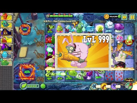 PVZ 2 - Mini Spring Gargantuar NVL 999 vs Todas Las Plantas NVL 999999