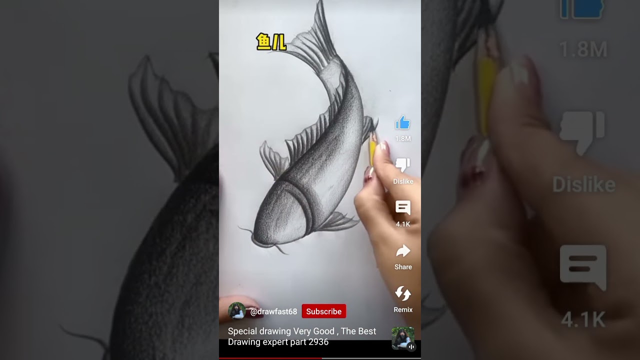 Very inspiring portrait #fish #drawing #realistic #art #shortvideo #fineart