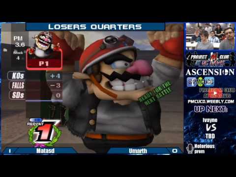 "Ascension 6/18/16" - Matasd (Wario) v. Umarth (Marth) - Losers Eighths