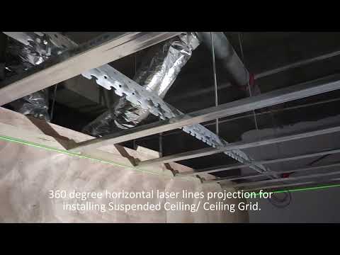 Inspiritech 360 degree green laser level for installing ceiling grid