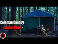 Coleman Canopy in Storm Mode - Camping in the Windy Mountains - Overnight Adventure