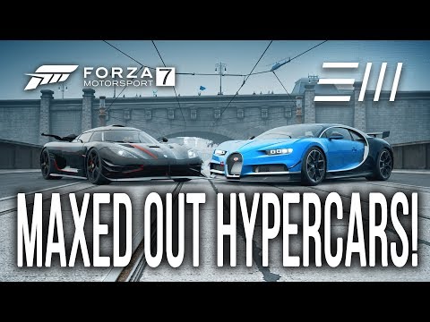 Forza 7 - *MAXED OUT CHALLENGE* Bugatti CHIRON vs Koenigsegg ONE:1!!!