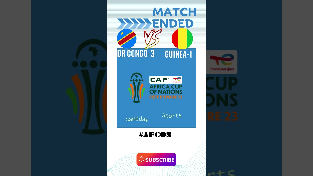 Epic Clash: DR Congo vs Guinea in AFCON 2023 Quarter Final Match
