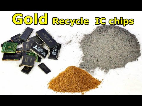 Gold recycling of IC chips. gold recovery IC chips.