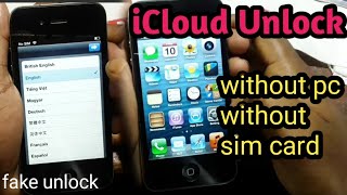 iPhone 4 iCloud unlock without SIM card without PC iCloud unlock