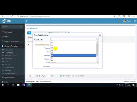 Date: 13-7-2021 Work Summary: Appointment Form desing and data of insert, update & delete. Company Name: Marine City Module: Appointment Form Name: Appointment