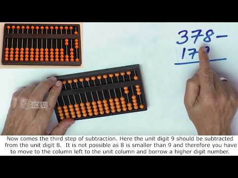 #31 Abacus Subtraction – Example:  378  - 179
