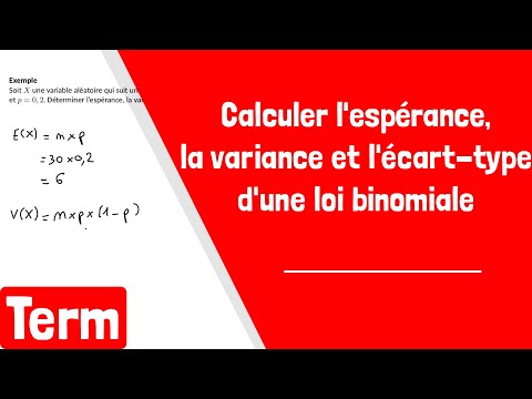 Comment calculer l'espérance, la variance et l'écart type d'une loi binomiale ?