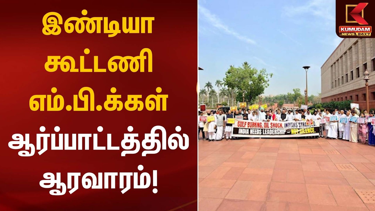 இண்டியா கூட்டணி எம்.பி.க்கள் ஆர்ப்பாட்டத்தில் ஆரவாரம்! | MP Protest | Kumudam News