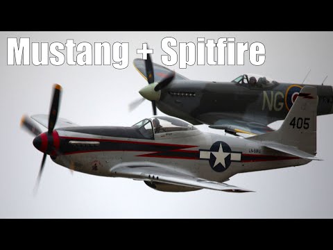 P-51D Mustang And Spitfire Mk XVI Full Airshow With Takeoff Landing - SweAF 2022