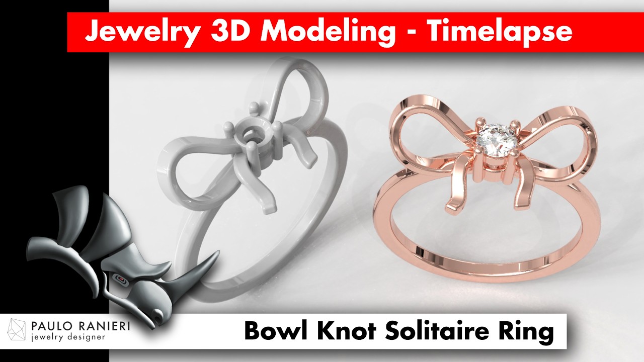 Bowl Knot Solitaire Ring 3D Print Model