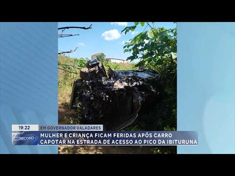 Valadares: Mulher e criança feridas após capotamento no Ibituruna.