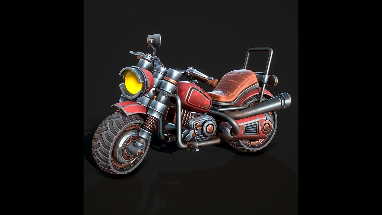 Stylized Motorcycle 3D Model