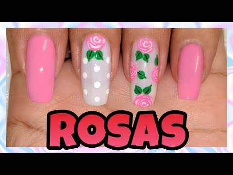 DECORACIÓN DE UÑAS ROSAS GRANDES ♥ NailArt By Andy