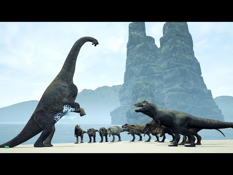 The Isle: BRACHIOSAURUS vs T-REX PACK + BARNEY {Ep.387}