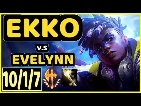 AHAHACIK (EKKO) vs EVELYNN - 10/1/7 KDA JUNGLE CHALLENGER GAMEPLAY - EUW