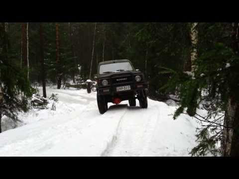 Suzuki SJ413 Off Roading in Kulmakorpi 8.2.2014