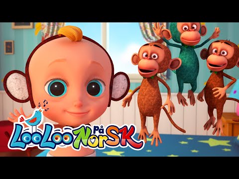 Fem Små Apekatter + I hjertet av jungelen  | LooLoo Barnesanger på Norsk