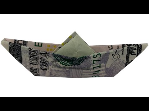 How To Make A Dollar Origami Boat With A 5$ Bill Money Origami